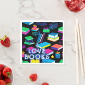 Ich Liebe Bücher farbenfroh Serviette (Beispiel)
