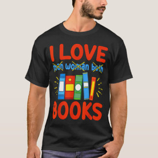 Ich liebe Bücher Lustiges Aroace Leser Buchliebhab T-Shirt