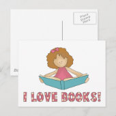 Ich Liebe Bücher! Postkarte (Vorne/Hinten)