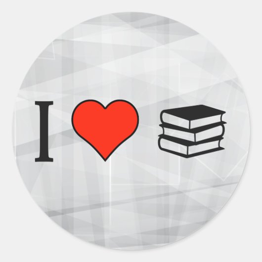 Ich Liebe Bücher Runder Aufkleber (Vorderseite)