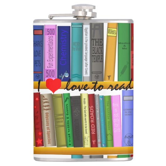 Ich Liebe, Bücher Thunder_Cove lesen Flachmann (Vorderseite)