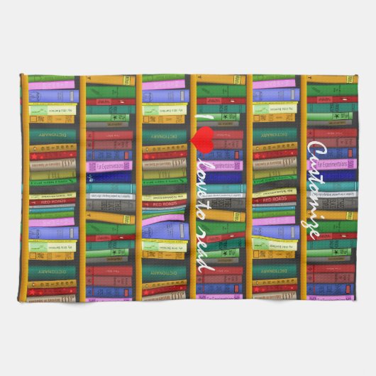 Ich Liebe, Bücher Thunder_Cove lesen Geschirrtuch (Horizontal)