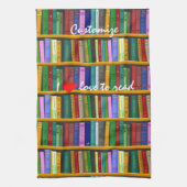 Ich Liebe, Bücher Thunder_Cove lesen Geschirrtuch (Vertikal)