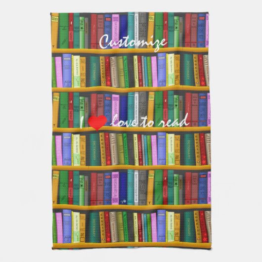 Ich Liebe, Bücher Thunder_Cove lesen Geschirrtuch (Vertikal)