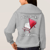 Ich Liebe Bücher und Klavier, authentische Freehan Hoodie (Rückseite)