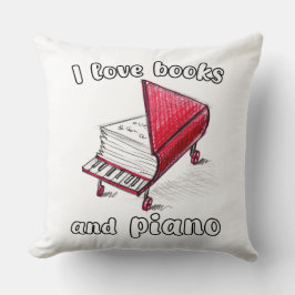 Ich Liebe Bücher und Klavier, authentische Freehan Kissen