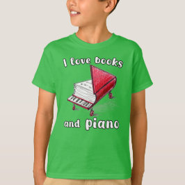 Ich Liebe Bücher und Klavier, authentische Freehan T-Shirt