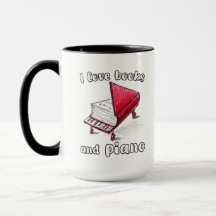 Ich Liebe Bücher und Klavier, authentische Freehan Tasse