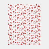 Ich Liebe Bücher und Lesen niedlicher roter Muster Fleecedecke (Vorderseite)