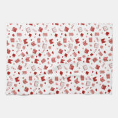 Ich Liebe Bücher und Lesen niedlicher roter Muster Geschirrtuch (Horizontal)