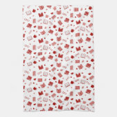 Ich Liebe Bücher und Lesen niedlicher roter Muster Geschirrtuch (Vertikal)