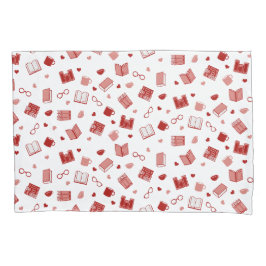 Ich Liebe Bücher und Lesen niedlicher roter Muster Kissenbezug