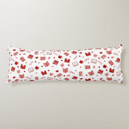 Ich Liebe Bücher und Lesen niedlicher roter Muster Seitenschläferkissen