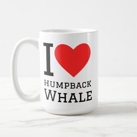 Ich liebe Buckelwal Kaffeetasse (Links)