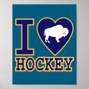 Ich liebe Buffalo Hockey Herz Ny New York Liebhabe Poster