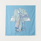 Ich Liebe bügelt lustiges Eisen Wandteppich (Vorderseite)