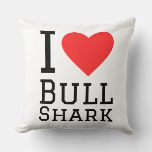 Ich liebe Bullenhai Kissen