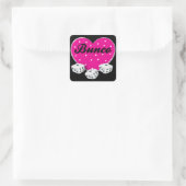 Ich Liebe Bunco Valentines Herz mit Würfeln Quadratischer Aufkleber (Tasche)