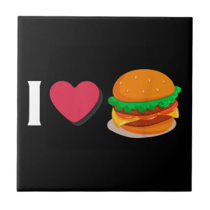 Ich liebe Burger Cheeseburger Ungesunde Ernährung Fliese