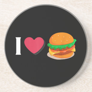 Ich liebe Burger Cheeseburger Ungesunde Ernährung Getränkeuntersetzer