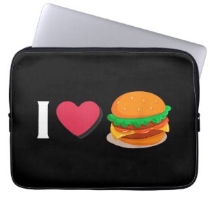 Ich liebe Burger Cheeseburger ungesunde Ernährung  Laptopschutzhülle