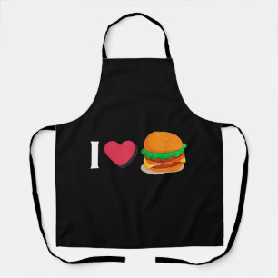 Ich liebe Burger Cheeseburger ungesunde Ernährung  Schürze