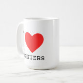 Ich liebe Burger Kaffeetasse (Vorderseite Links)