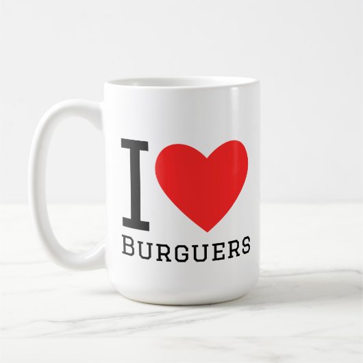 Ich liebe Burger Kaffeetasse (Links)