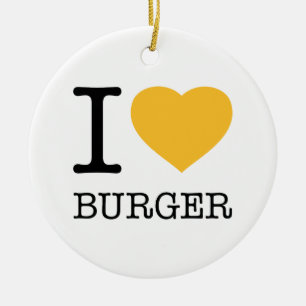 ICH LIEBE BURGER KERAMIK ORNAMENT