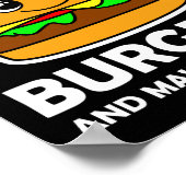 Ich Liebe Burger und vielleicht 3 Personen Poster (Ecke)