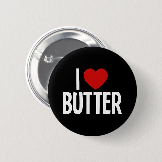 Ich liebe Butter Runde Taste Button (Vorne & Hinten)