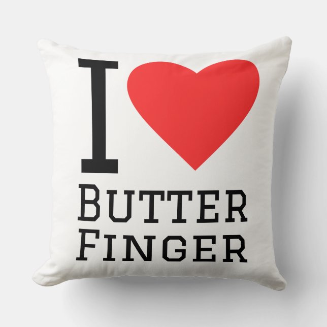Ich liebe Butterfinger Kissen (Vorderseite)