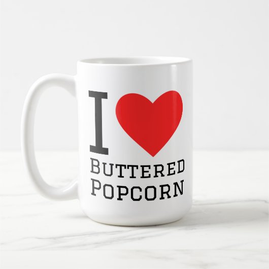 Ich liebe Butterpopcorn Kaffeetasse (Links)