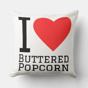 Ich liebe Butterpopcorn Kissen