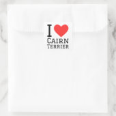 Ich Liebe Cairn Terrier Quadratischer Aufkleber (Tasche)