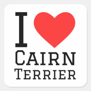 Ich Liebe Cairn Terrier Quadratischer Aufkleber