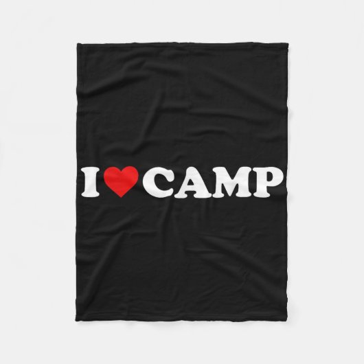 Ich liebe Camp - Herz Fleecedecke (Vorderseite)