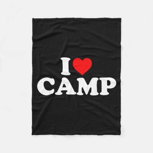 Ich liebe Camping - Herz Fleecedecke (Vorderseite)