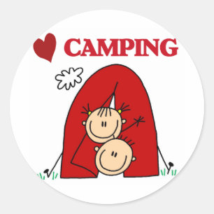 Ich liebe Camping T-Shirts und Geschenke Runder Aufkleber