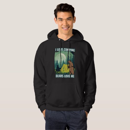 Ich Liebe Camping, trägt Liebe mir. Funny Bären Zi Hoodie (Vorne ganz)