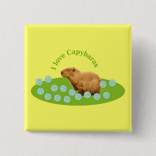 Ich liebe Capybaras Button