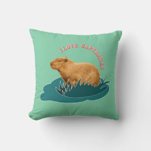 Ich liebe Capybaras Niedliches Capybara-Fan Kissen