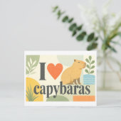 "Ich [liebe] Capybaras" Postkarte (Stehend Vorderseite)
