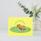 Ich liebe Capybaras Postkarte (Stehend Vorderseite)
