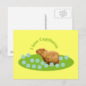 Ich liebe Capybaras Postkarte (Vorne/Hinten)