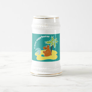 Ich liebe Capybaras Tropical Beach Art Bierglas