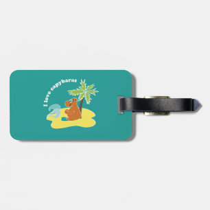 Ich liebe Capybaras Tropical Beach Art Gepäckanhänger