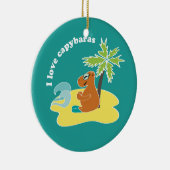 Ich liebe Capybaras Tropical Beach Art Keramikornament (Rechts)