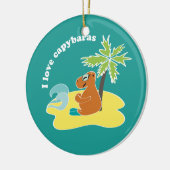Ich liebe Capybaras Tropical Beach Art Keramikornament (Links)