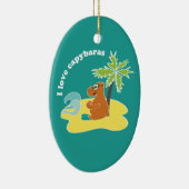 Ich liebe Capybaras Tropical Beach Art Keramikornament (Rechts)